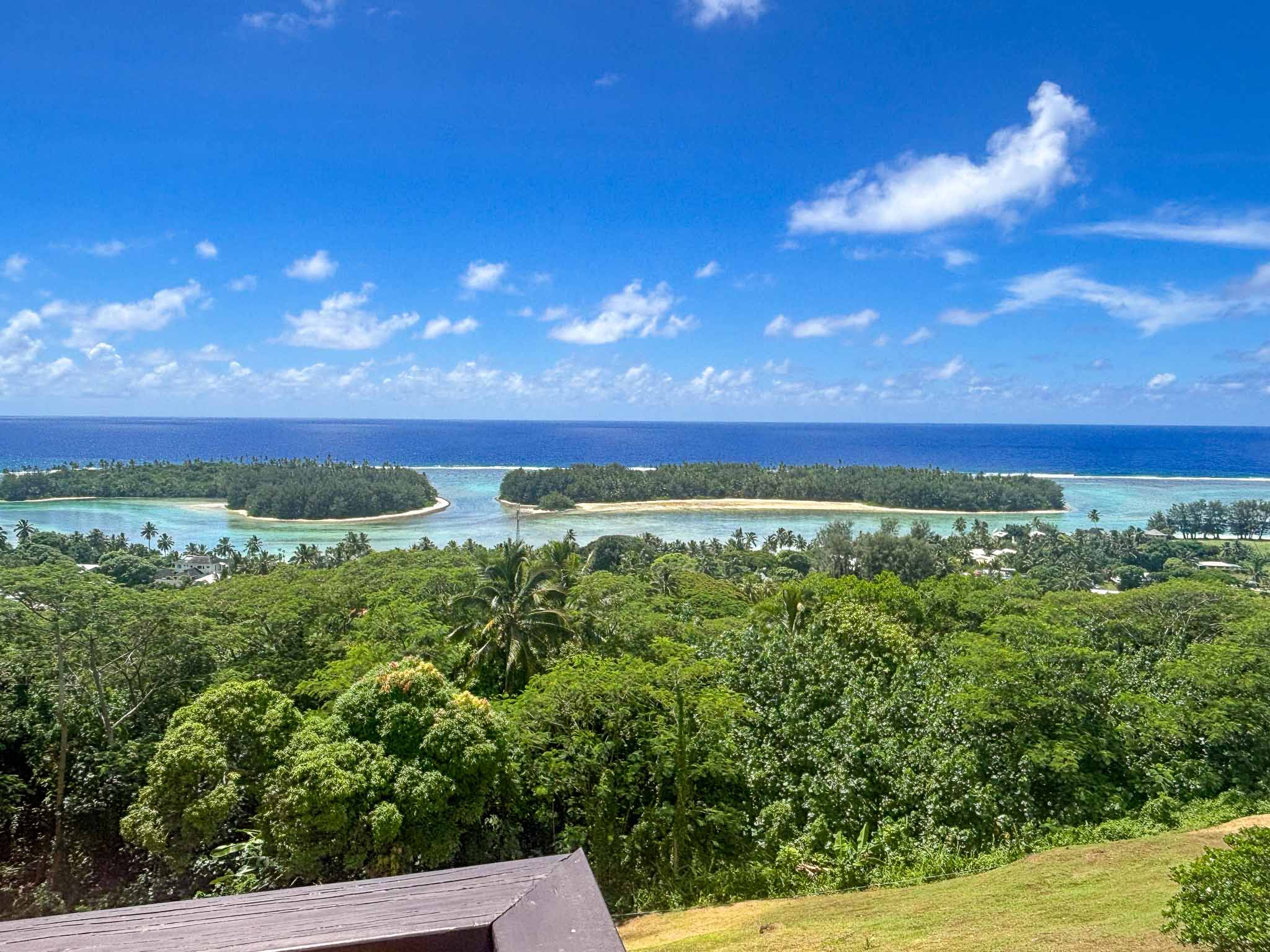 Exterior view of octagonal architectural home, Muri Rarotonga