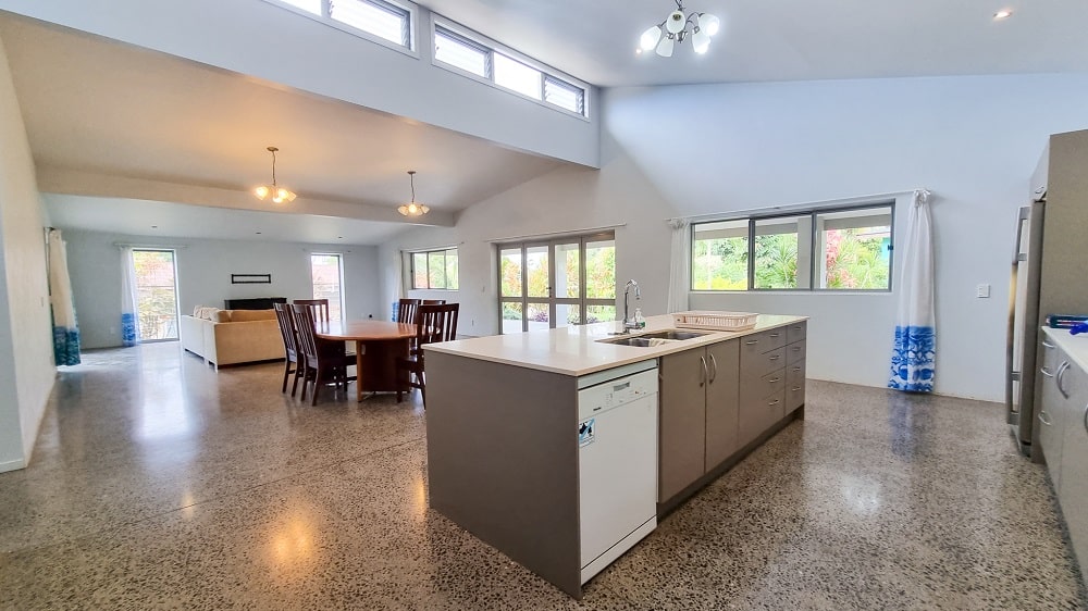 rental house kitchen living
